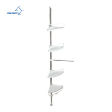 Badezimmer Teleskope Eckdusche Regal Caddy Pole 4 -Tier Plastik Duschschelfseife Halter